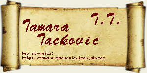 Tamara Tacković vizit kartica